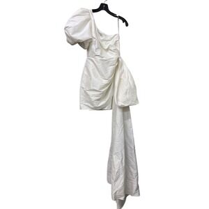 Sachin & Babi Dorien Puffed One-Shoulder Bow Train Wrap Mini Dress size 2